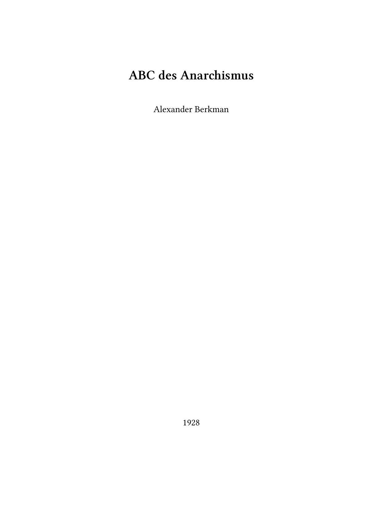 ABC des Anarchismus