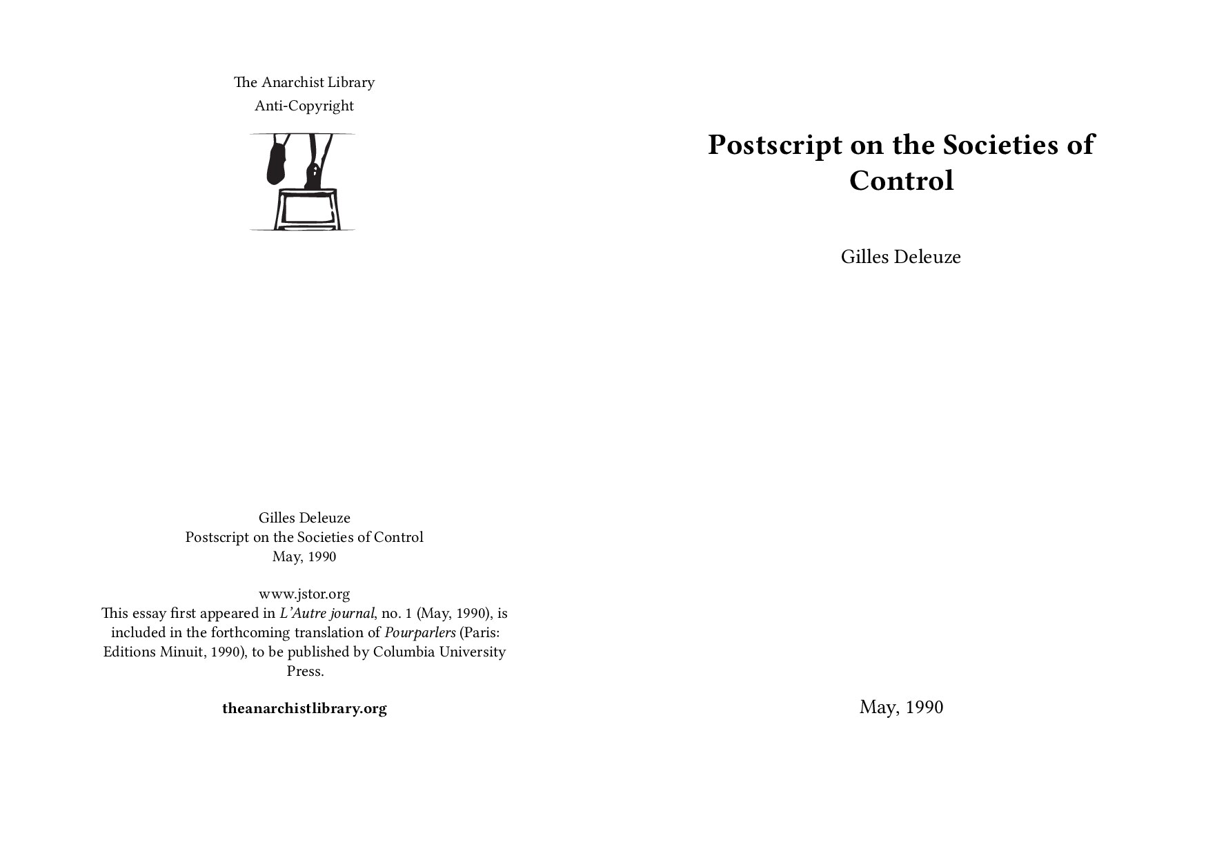 Postscript on the Societies of Control